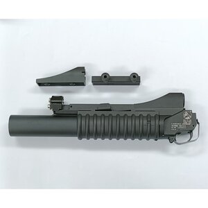 【 E&C 製 】 コルトタイプ M203 グレネードランチャー 40mmガスカート 対応 刻印入り ロングバレル BK ブラック