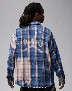 Nike JORDAN x Awake NY Flannel Shirt Blue/Pink ナイキ ジョーダン x アウェイク ニューヨーク フランネルシャツ XL ネル ブリーチ