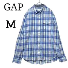 GAP  長袖シャツ　M  チェック柄　綿100%  ネルシャツ