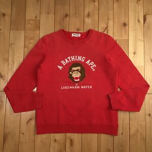 APE HEAD LOGO刺繍 長袖スウェット レディース Sサイズ a bathing ape BAPE ladies sweat shirt エイプ ベイプ アベイシングエイプ w28