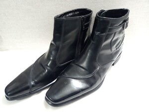 TRUSSARDI 本革ショートブーツ 24.5cm 日本製 黒