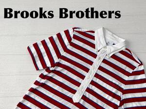 ☆送料無料☆ Brooks Brothers ブルックス ブラザーズ 古着 半袖 BLACL FLEECE ボーダー シャツ メンズ BB0 レッド トップス 中古 即決