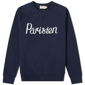 メゾン キツネ Maison Kitsune parisien パリジャン sweat スウェット トレーナー 新品 M ネイビー NVY コットン 100% 未使用　送料無料