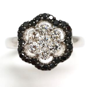 1円〜!!美品!!▼K18 天然ダイヤモンドリング▼D 約4.1g 12号 ブラックダイヤモンド diamond jewelry ring 指輪 EE0/EE1 S961