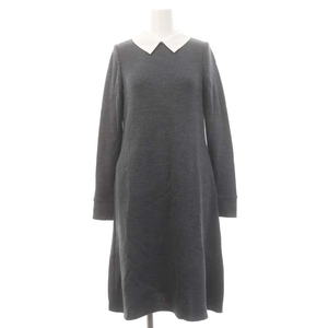 フォクシー FOXEY Knit Dress Marion ニットワンピース ロング ミモレ 長袖 ウール 38 グレー 37125 /DO ■OS レディース