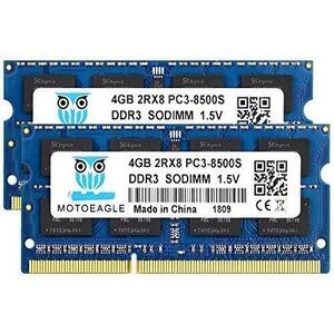 PC3-8500 DDR3 1066Mhz 4GB×2枚 1.5VノートPC用メモリ204Pin CL7 Non-ECC SO-DIMM Mac 対応