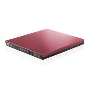 【中古】ロジテック ブルーレイドライブ 外付け Blu-ray UHDBD USB3.0対応 再生 編集 書込ソフト付 レッド LBD-PVA6U3