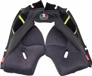 2XLサイズ - グレー/イエロー - AGV Pista GP RR ヘルメット チークパッド