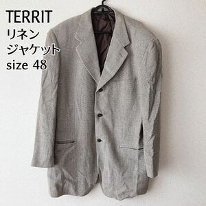 TERRIT テリット リネン ジャケット　ベージュ ブラウン サイズ48 L