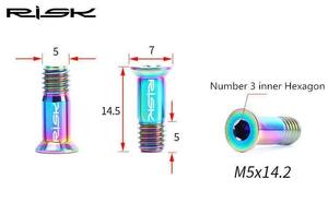 RiSK チタン製プーリーボルト 14.2mm 2本(オイルスリック)