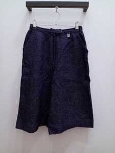 ★G033 Leilian レリアン 七分丈パンツ 7号(W59〜61) 紺系 