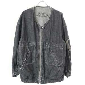 TENDERLOIN テンダーロイン DENIM MA-1 ジップアップデニムブルゾン ブラック XL IT0TVTDB32F4