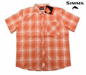 送料無料3★Simms★シムス Outpost Plaid 半袖シャツ size:L サンライズ プレイド