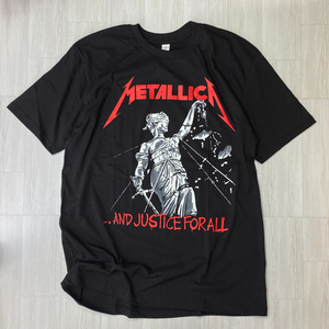 ロサンゼルス発 【M】 Metallica メタリカ Justice For All 半袖 ヘビーウェイト Tシャツ 黒 バンドT ヘヴィメタルバンド USA規格