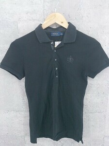 ◇ polo ralph lauren ポロラルフローレン 鹿の子 半袖 ポロシャツ S 160/84A ブラック *