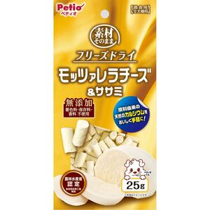 （まとめ買い）ペティオ 素材そのまま フリーズドライ モッツァレラチーズ＆ササミ 25g 犬用おやつ 〔×12〕