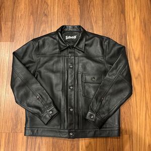 Schott (ショット) 3950128 3150012 SHEEP LEATHER 1st TRACKER JACKET　シープレザー トラッカージャケット 10(09)BLACK L