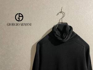 ◯ イタリア製 GIORGIO ARMANI レイヤード ハイネック ニット / ジョルジオ アルマーニ ウール ブラック 黒 38 Ladies #Sirchive