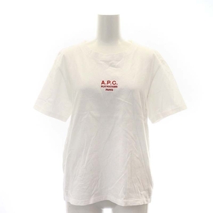 アーペーセー A.P.C. ロゴ刺繍カットソー Tシャツ 半袖 クルーネック S 白 ホワイト /AT ■OS レディース