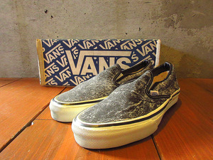 ビンテージ70’s●DEADSTOCK VANS SLIP-ONアブストラクトパターンsize 7 1/2●240209k6-m-snk-255cm 1970sデッドストックバンズUSA製