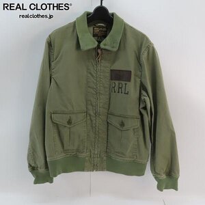 ☆RRL/ダブルアールエル レザーワッペン FLIGHT JACKET/フライト ジャケット/M /060