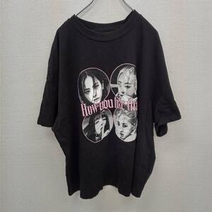 【H&M】エイチアンドエム(L)プリントTシャツ＊ブラックピンク＊コラボ＊半袖