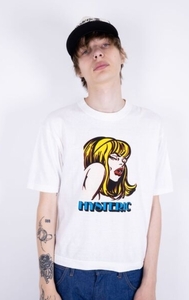 ◆定価1.6万 美品 HYSTERIC GLAMOUR ヒステリックグラマー 23ss HYSTERIC FREAKY フリーキー ガールロゴ Tシャツ Lサイズ 白