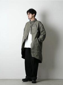 希少！美品　送料込　COMFY OUTDOOR GARMENT コンフィーアウトドアガーメント　OVERLAY COAT オーバーレイコート　ロングコート　グレー