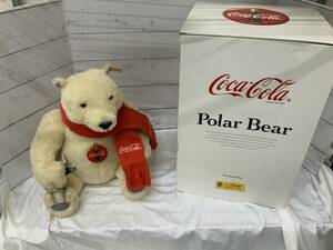 【3276/0524】シュタイフ社　コカコーラ　ポーラペアベビー　小熊ぬいぐるみ　白熊置物　箱付き