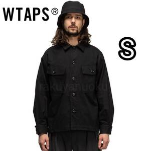 新品■WTAPS 23AW EX47 CBW/LS/COTTON.TWILL 232BRDT-SHM01 S 黒 BLACK コットンツイル ミリタリーシャツ ジャケット Supreme sacai