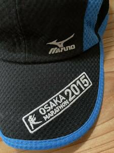 送料込み！MIZUNO キャップ メッシュ ミズノ 黒 ブラック OSAKA2015 58-60センチ スポーツ 帽子 訳あり CAP