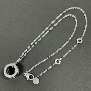 【ブルガリ】基準内 BVLGARI ネックレス B-ZERO1 ビーゼロワン シルバー925×ブラックセラミック セーブザチルドレン 全長46cm 幅1.4cm