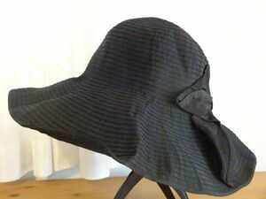 X Orient X レディース・婦人用　黒色帽子　つば広ハット　スタイル帽子　サイズ５７cm〜５９cm　キャップ　帽子