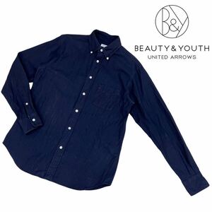 a402 日本製 BEAUTY&YOUTH ビューティアンドユース UNITED ARROWS ユナイテッドアローズ カッターシャツ ダークネイビー ボタンダウン