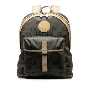 グッチ GGナイロン オフ ザ グリッド リュック バックパック 644992 グレー ベージュ ナイロン レザー レディース GUCCI 【中古】