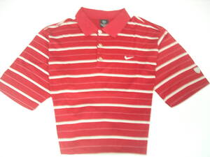 ナイキ NIKE GOLF ★ ボダーポロシャツ レッド Ｌ