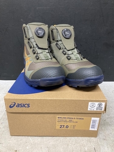 019■未使用品・即決価格■asics 安全靴(ウィンジョブ)27.0㎝ CP604 G-TX BOA マントルグリーン/タイガーイエロー