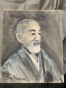 旧家収蔵品『人物』絵画 画 壁掛 壁飾 額装なし 詳細不明　⑧