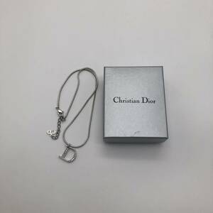 Christian Dior クリスチャン ディオール シルバー ロゴ ネックレス P2745