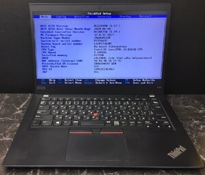 1円～ ■ジャンク LENOVO ThinkPad X390 / 第8世代 / Core i5 8265U 1.60GHz / メモリ 8GB / NVMe SSD 256GB / 13.3型 / OS無し / BIOS可