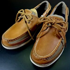 SPERRY TOPSIDER スペリー トップサイダー レザー デッキシューズ 靴 26 茶 メンズ 男性 紳士用 展示品訳有 SURVEYOR 2-EYE