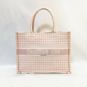 【良品】クリスチャン・ディオール　ChristianDior　ブックトート　ハンドバッグ　トートバッグ　人気　定番　女性　ピンク【送料無料】113