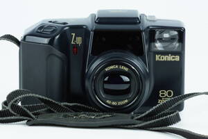 ■ 美品 ■ コニカ KONICA Z-up 80 Super ZOOM ブラックボディ 35mm コンパクトフィルムカメラ ストラップ付き 8476