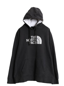 US企画 ノースフェイス プリント スウェット フード パーカー メンズ XL The North Face トレーナー アウトドア プルオーバー ツートン 黒