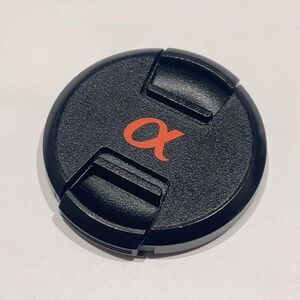 【ゆうパケット送料込 絶版 純正品 良上品 即決】SONY オレンジ αロゴ 55mm レンズキャップ / lens cap