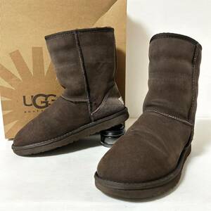 【BOX付】UGG CLASSIC SHORT II 5825 アグ　クラシック　ショート　ムートンブーツ スエード　24cm ブラウン　＊11