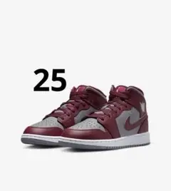 ナイキ　AIR JORDAN 1 MID エアジョーダン レッド　赤　グレー