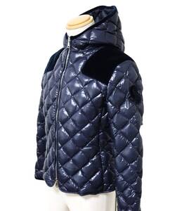 モンクレール【美品】HARLE キルティング ダウンジャケット サイズ２ ネイビー レディース ジャパンタグ MONCLER