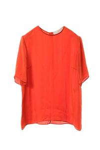 STELLA McCARTNEY バックジップ シルクブラウス 40 オレンジ ステラマッカートニー KL4CUQPB26