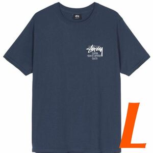 ★送料無料★【新品 dsmg限定】STUSSY - Stock Dsm Ginza Tee Navy ステューシー ドーバーストリート 銀座 ギンザ 半袖 Tシャツ Lサイズ